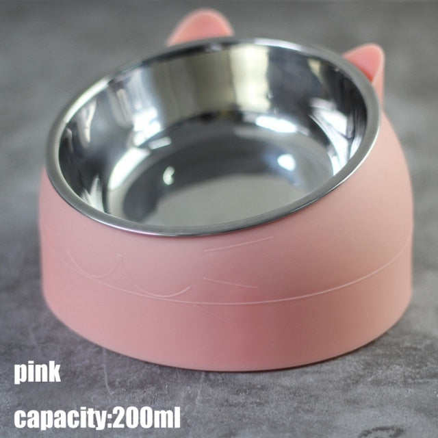 15 Degrees Raised Stainless Steel Cat Bowls