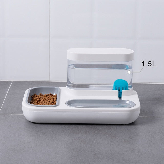Cats Feeder with Automatic Drinking Fountain 1.5L Capacity